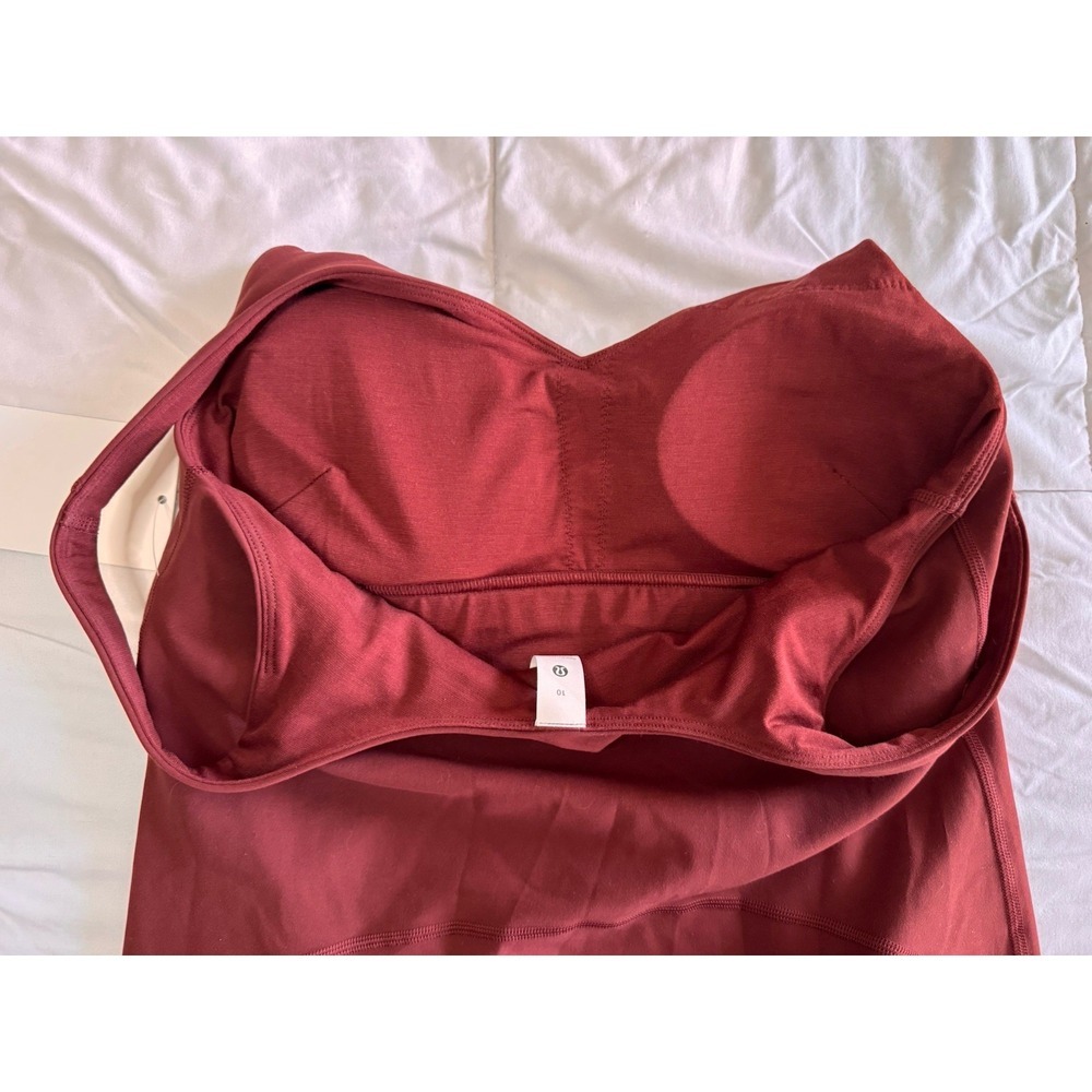 New Lululemon Align Strap Dress Size 10 Rockwood Red Built In Bra & Shorts - Picture 9 of 11